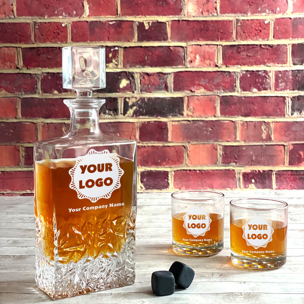 Logo & Company Name Whiskey Decanters - 26oz Rect - LIFESTYLE