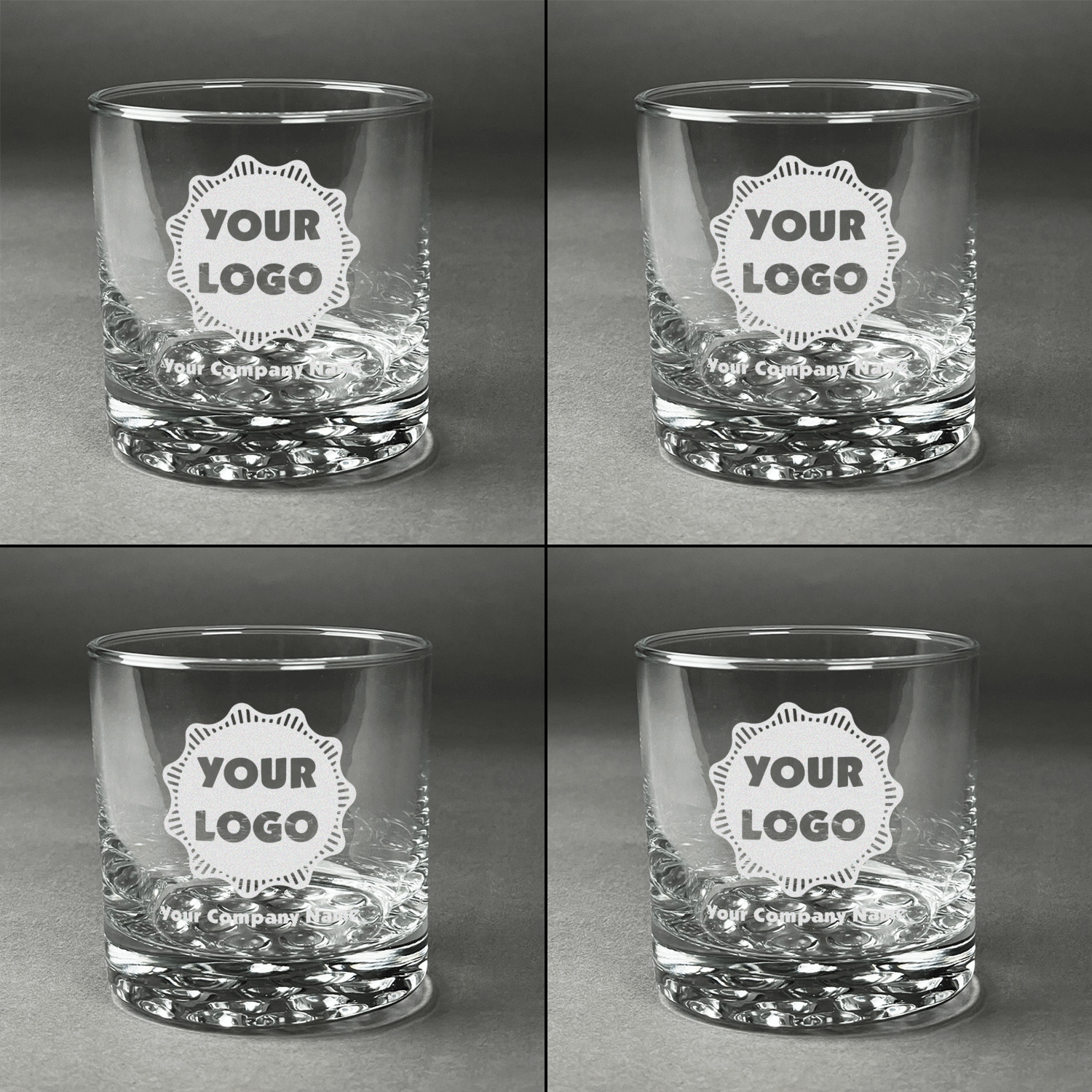 Logo & Company Name Whiskey Glasses (Set of 4) (Personalized