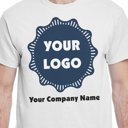 Logo & Company Name T-Shirt - White - Medium