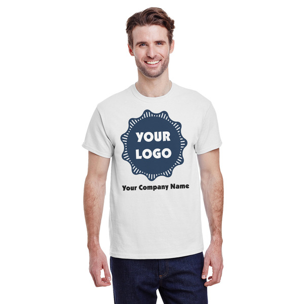 Custom Logo & Company Name T-Shirt - White - Large