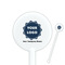 Logo & Company Name White Plastic 5.5" Stir Stick - Round - Closeup