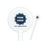 Logo & Company Name 5.5" Round Plastic Stir Sticks - White - Single-Sided