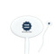 Logo & Company Name White Plastic 7" Stir Stick - Oval - Closeup