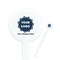 Logo & Company Name White Plastic 7" Stir Stick - Round - Closeup