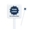 Logo & Company Name White Plastic Stir Stick - Square - Closeup