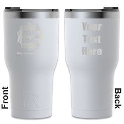 Logo & Company Name RTIC Tumbler - White - Engraved Front & Back (Personalized)
