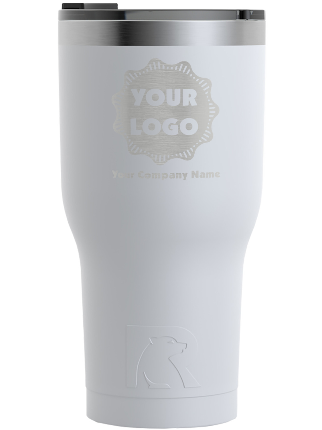 Logo & Company Name RTIC Tumbler White Engraved Front (Personalized) YouCustomizeIt