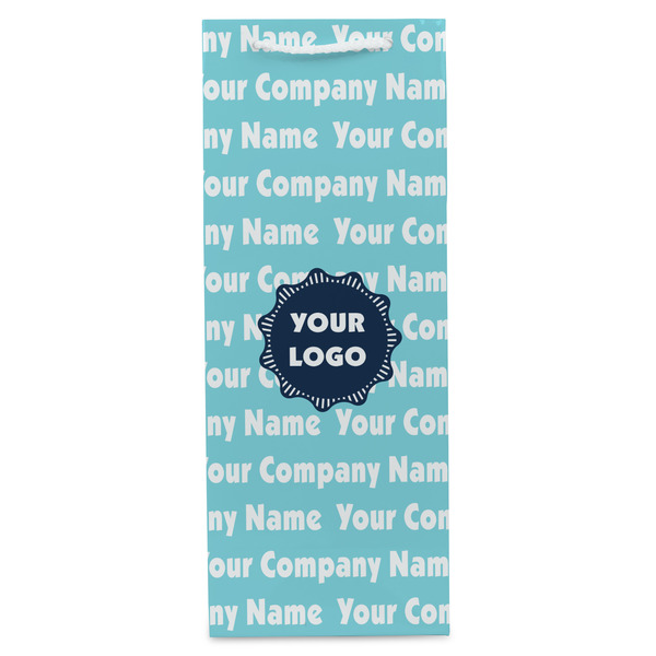 Logo & Company Name Wine Gift Bag - Gloss - Front