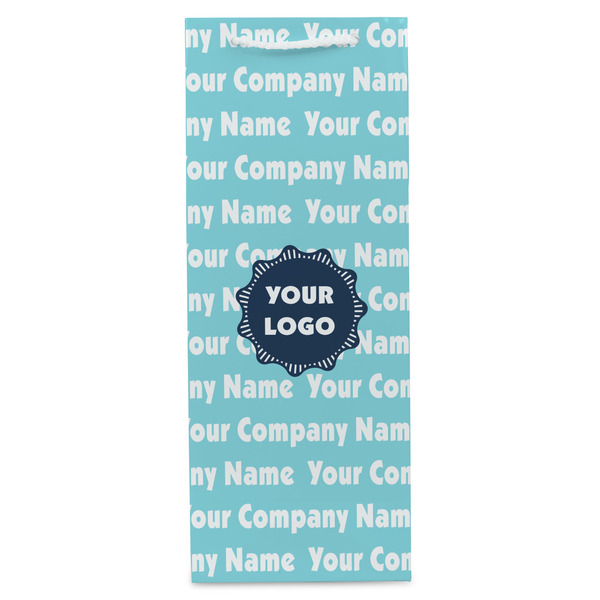 Logo & Company Name Wine Gift Bag - Matte - Front