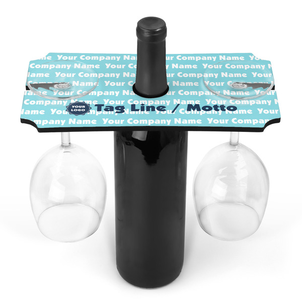 Custom Logo & Company Name Wine Bottle & Glass Holder