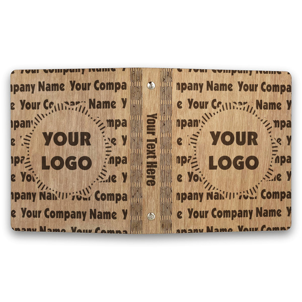 Logo & Company Name Wood 3-Ring Binders - 1" Half-Letter - Approval