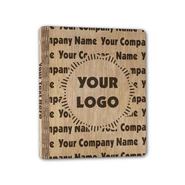 Custom Logo & Company Name Wood 3-Ring Binder - 1" Half-Letter Size