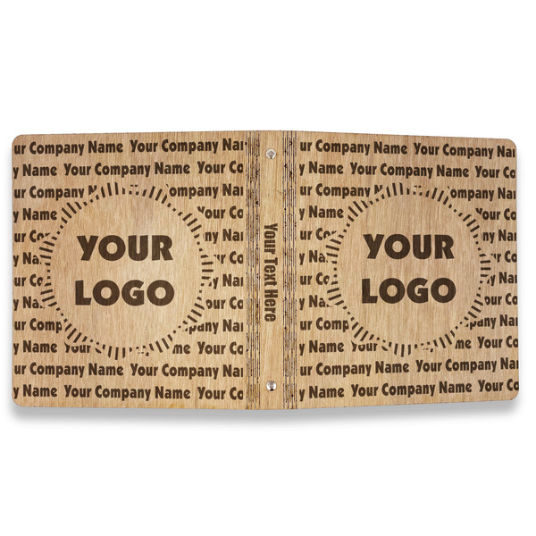Logo & Company Name Wood 3-Ring Binders - 1" Letter - Approval