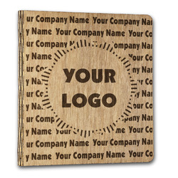 Logo & Company Name Wood 3-Ring Binder - 1" Letter Size