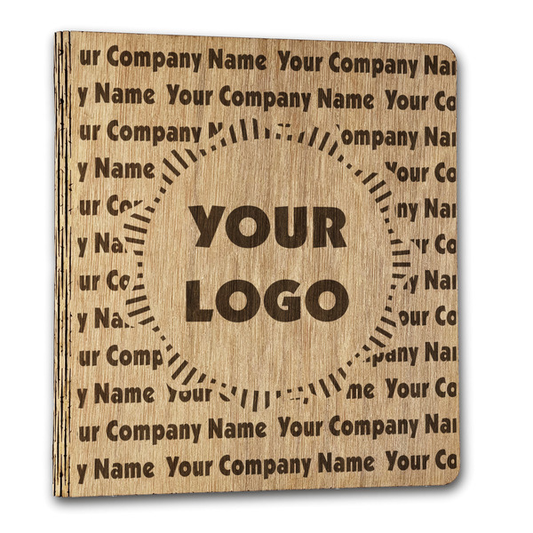 Logo & Company Name Wood 3-Ring Binders - 1" Letter - Front