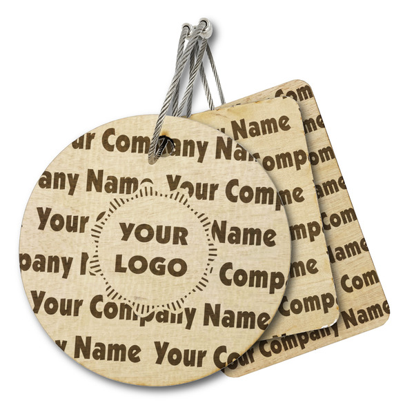Custom Logo & Company Name Wood Luggage Tag