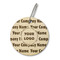 Logo & Company Name Wood Luggage Tags - Round - Front/Main