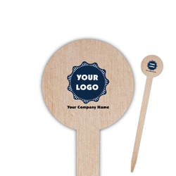 Logo & Company Name Round Wooden Food Picks