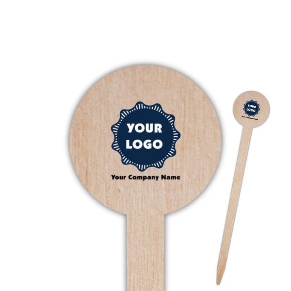 Custom Logo & Company Name Round Wooden Food Picks