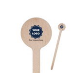 Logo & Company Name 6" Round Wooden Stir Sticks - Double-Sided