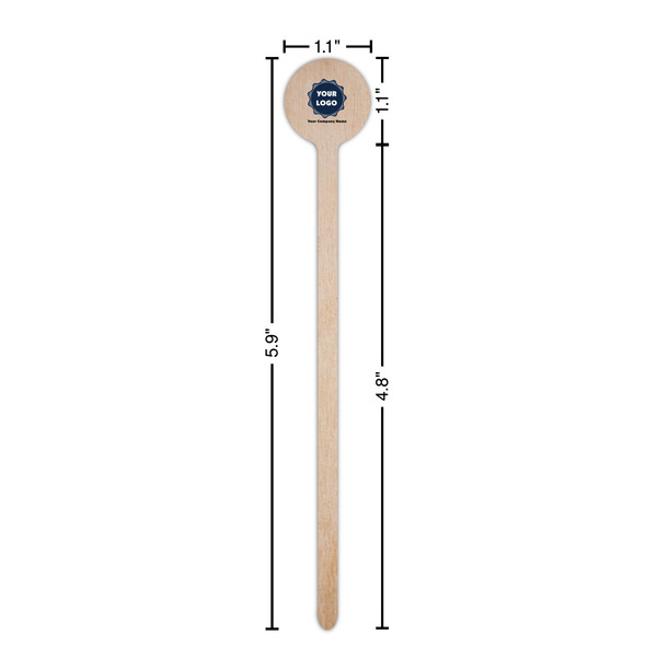 Logo & Company Name Wooden 6" Stir Stick - Round - Dimensions