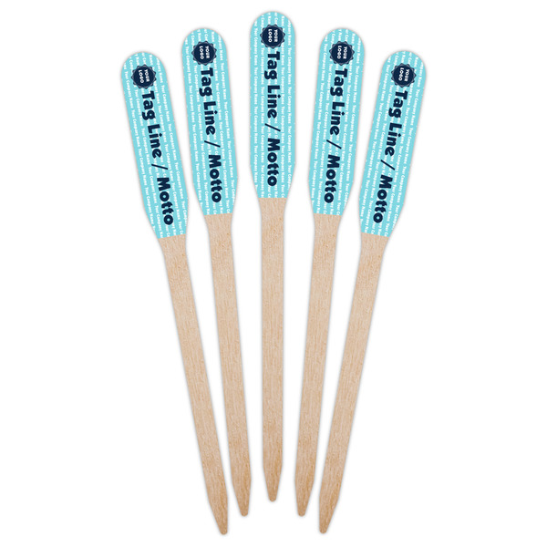 Logo & Company Name Wooden Food Pick - Paddle - Fan View