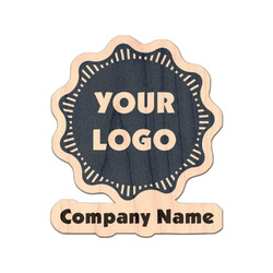 Logo & Company Name Natural Wooden Sticker