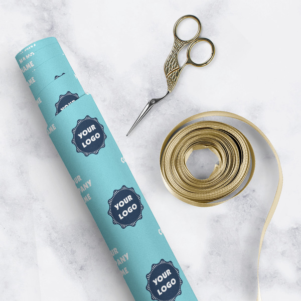 Logo & Company Name Wrapping Paper Roll - Matte - In Context