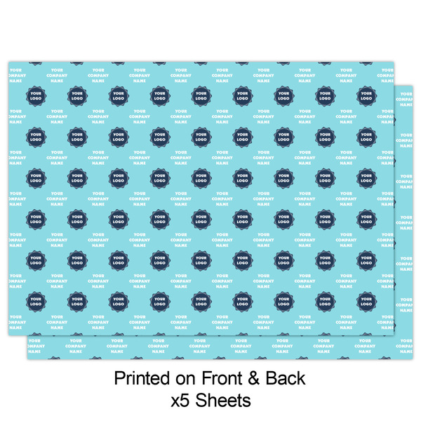 Logo & Company Name Wrapping Paper Sheet - Double Sided - Front