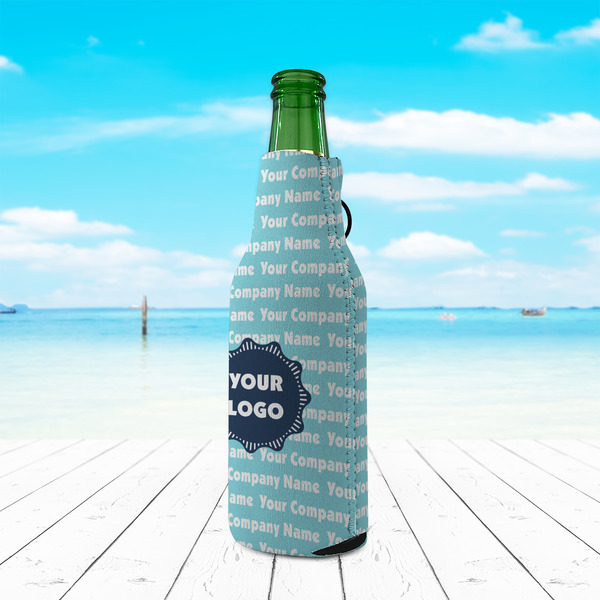 Logo & Company Name Zipper Bottle Cooler - LIFESTYLE