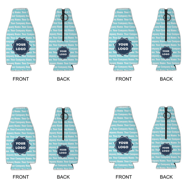 Logo & Company Name Zipper Bottle Cooler - Set of 4 - APPROVAL