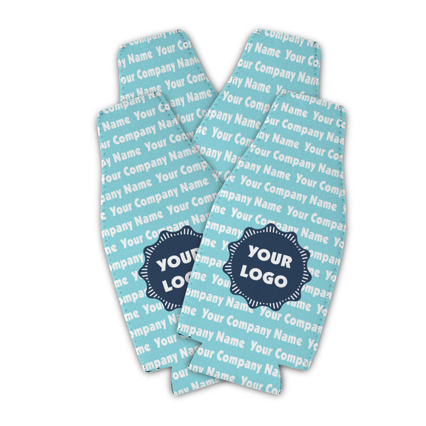 Custom Logo & Company Name Zipper Bottle Cooler - Set of 4
