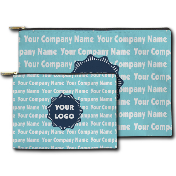 Logo & Company Name Zippered Pouches - Size Comparison