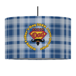 Hipster Dad 12" Drum Pendant Lamp - Fabric (Personalized)