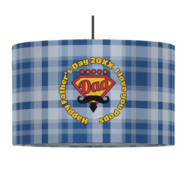 Custom Hipster Dad 12" Drum Pendant Lamp - Fabric (Personalized)
