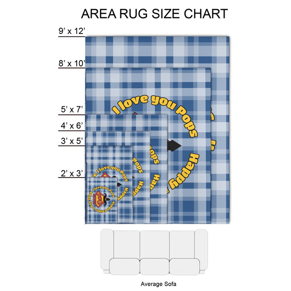 Hipster Dad 2'x3' Indoor Area Rugs - Size Chart