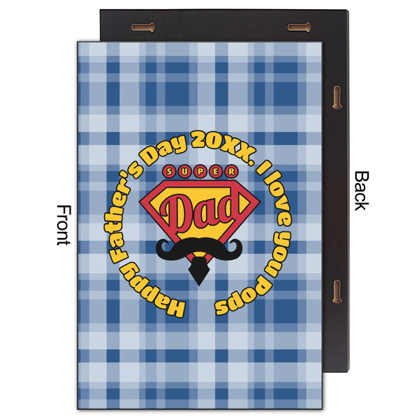 Hipster Dad 20x30 Wood Print - Front & Back View