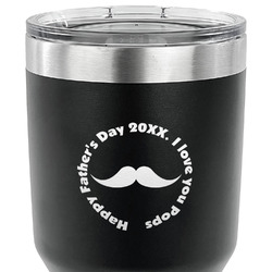 Hipster Dad 30 oz Stainless Steel Tumbler - Black - Single Sided (Personalized)