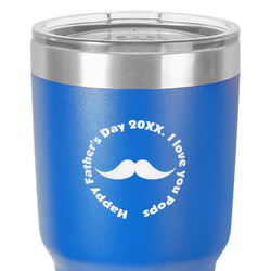 Hipster Dad 30 oz Stainless Steel Tumbler - Royal Blue - Single-Sided (Personalized)