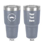 Hipster Dad 30 oz Stainless Steel Tumbler - Grey - Double-Sided (Personalized)