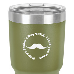 Hipster Dad 30 oz Stainless Steel Tumbler - Olive - Single-Sided (Personalized)