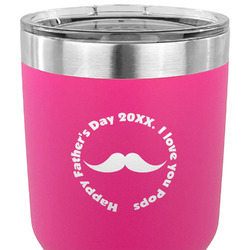 Hipster Dad 30 oz Stainless Steel Tumbler - Pink - Double Sided (Personalized)