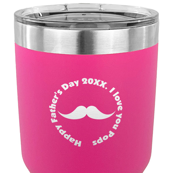 Hipster Dad 30 oz Stainless Steel Ringneck Tumbler - Pink - CLOSE UP