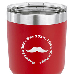 Hipster Dad 30 oz Stainless Steel Tumbler - Red - Double Sided (Personalized)