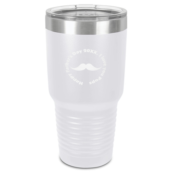 Custom Hipster Dad 30 oz Stainless Steel Tumbler - White - Single-Sided (Personalized)