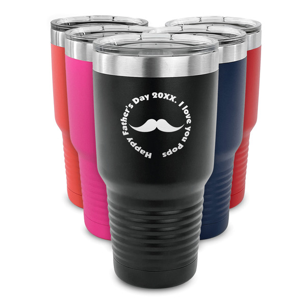 Hipster Dad 30 oz Stainless Steel Ringneck Tumblers - Parent/Main