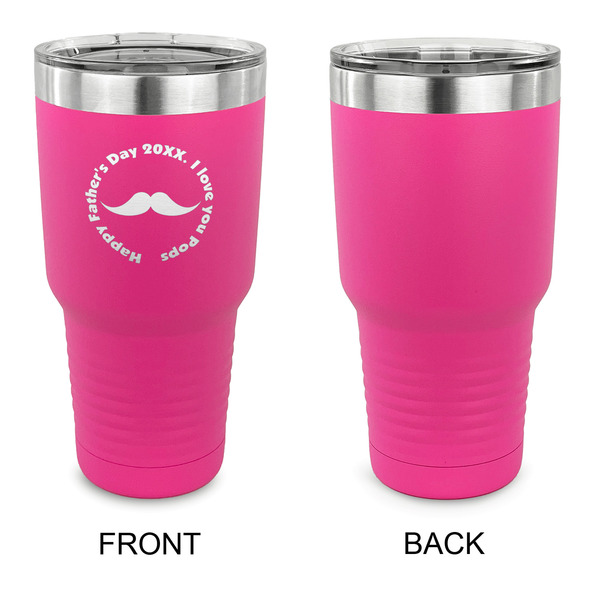 Hipster Dad 30 oz Stainless Steel Ringneck Tumblers - Pink - Single Sided - APPROVAL