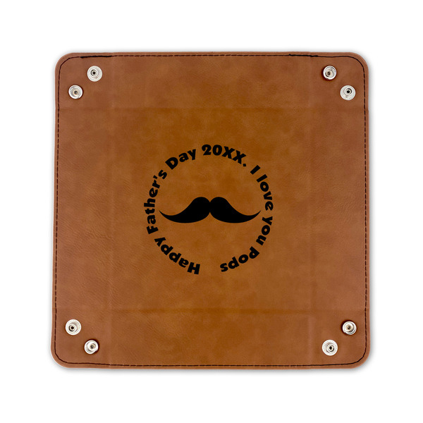 Hipster Dad 6" x 6" Leatherette Snap Up Tray - FLAT FRONT