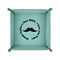 Hipster Dad 6" x 6" Teal Leatherette Snap Up Tray - FOLDED UP
