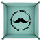 Hipster Dad 9" x 9" Teal Leatherette Snap Up Tray - FOLDED
